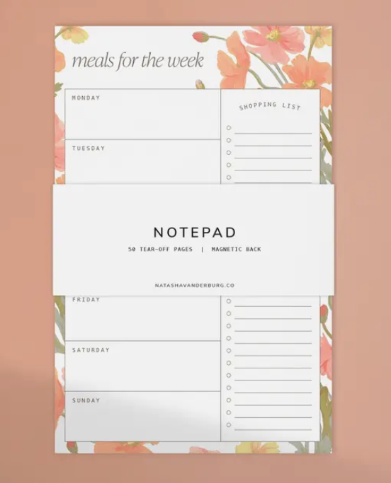 Poppies Magnetic Meal Planner