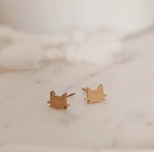 Cats Gold Plated Earrings