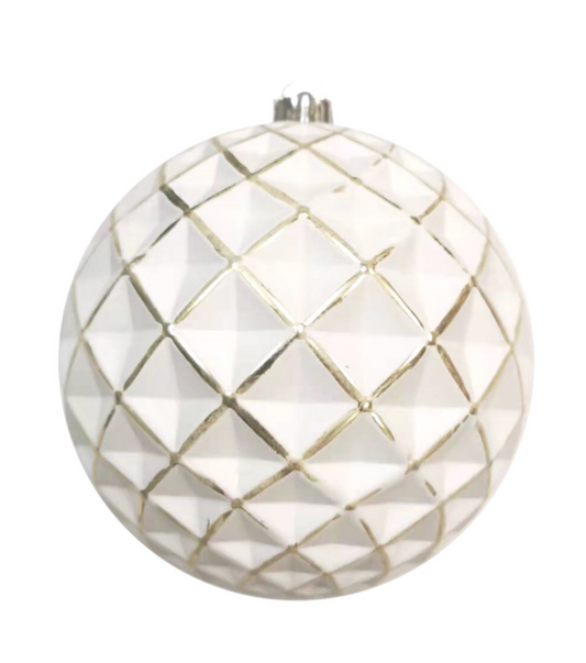White & Gold Diamond Ball 100mm