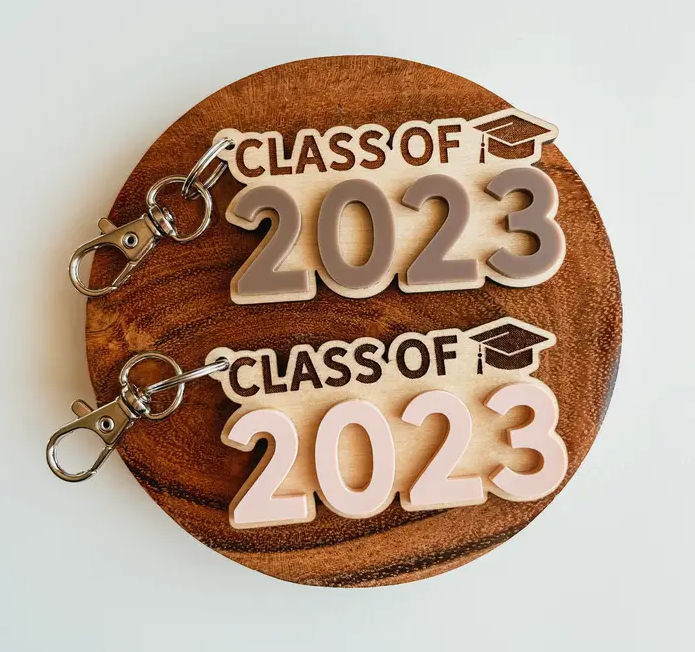 Class of 2023 Wood And Acrylic Keychain