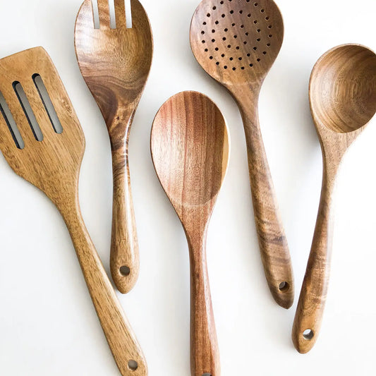 Acacia Wood Utensil 5 Piece Set