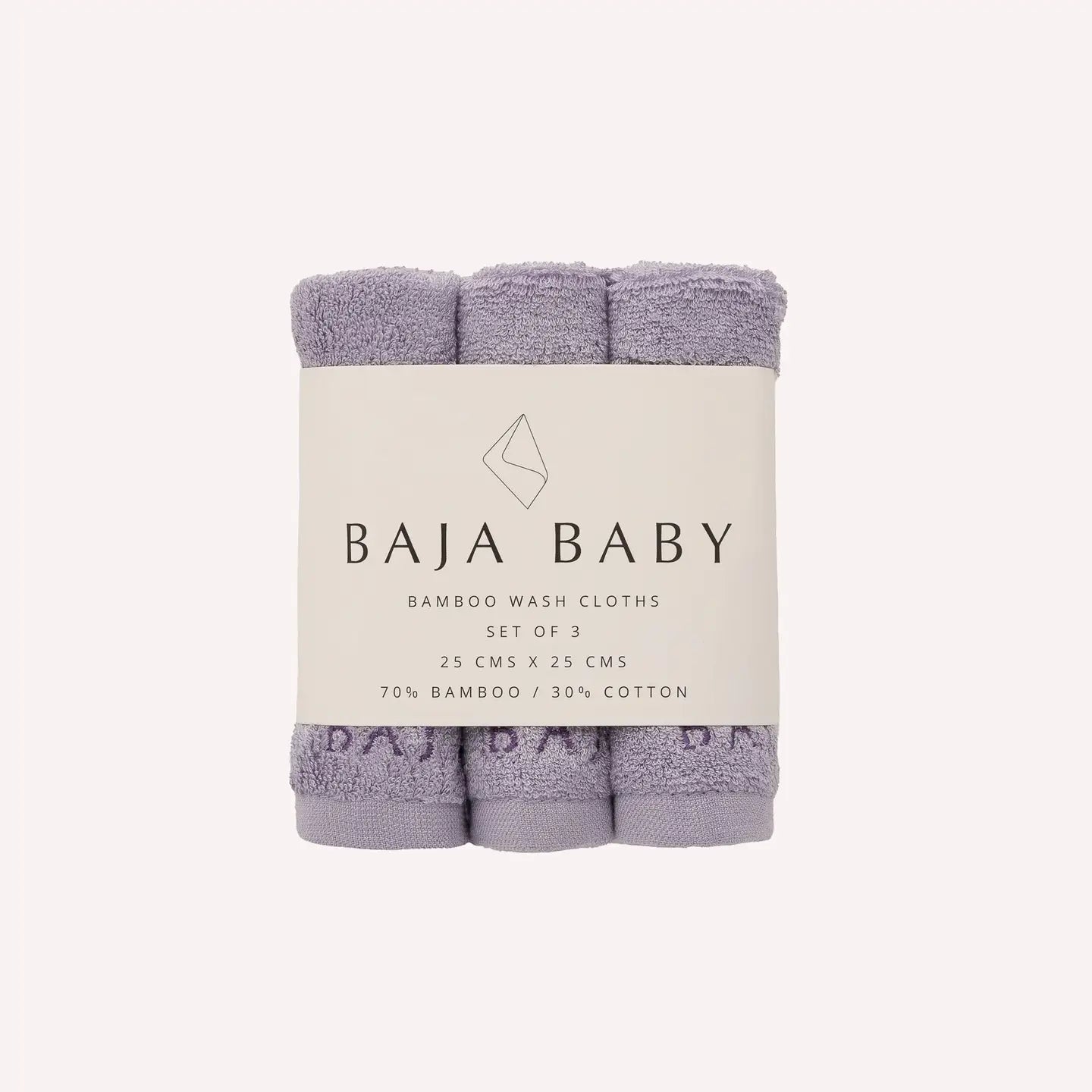 Bamboo Cotton Wash Cloths-Lavender 3 Pack