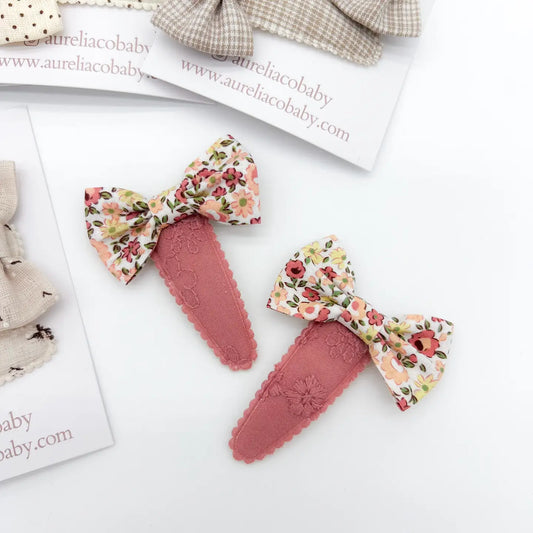 Barrettes-Mauve Floral