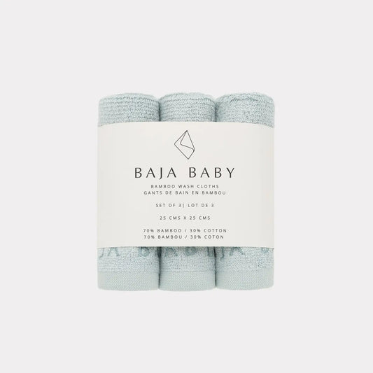 Bamboo Cotton Wash Cloths-Mist 3 Pack