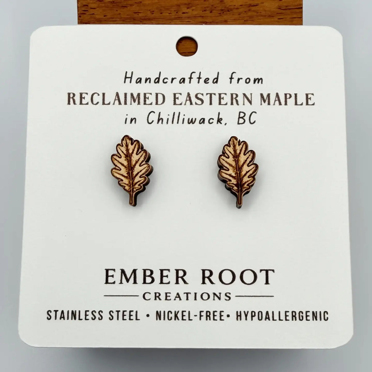 Oak Leaf Stud Earrings
