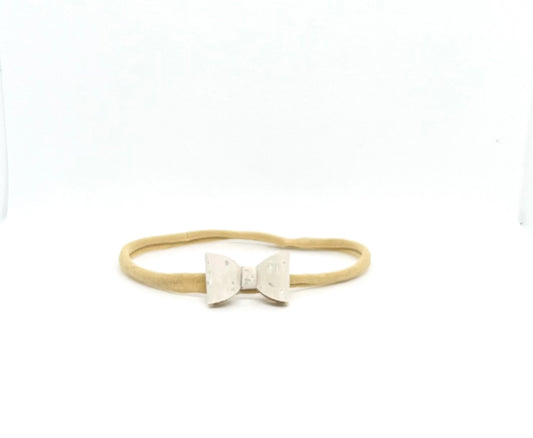 Mini Bow Headband Off White