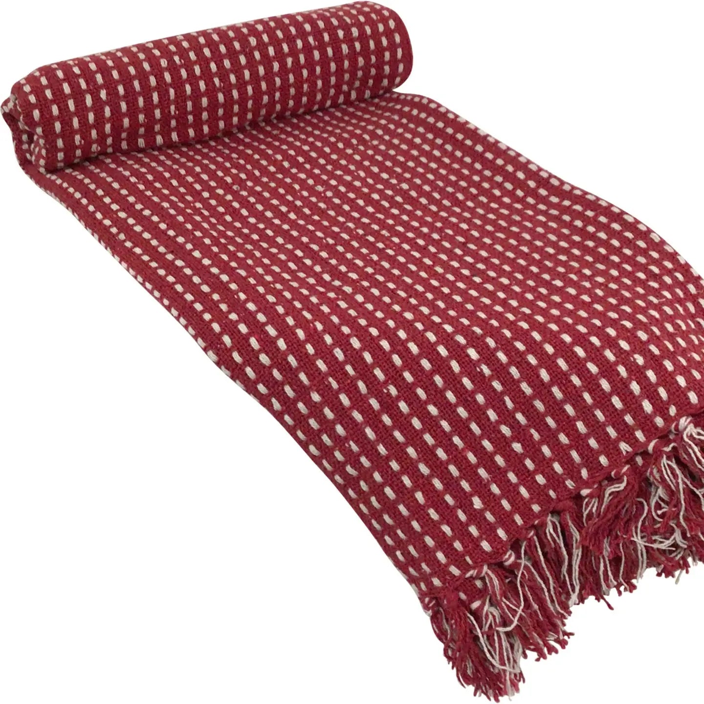 Raspberry Woven Throw