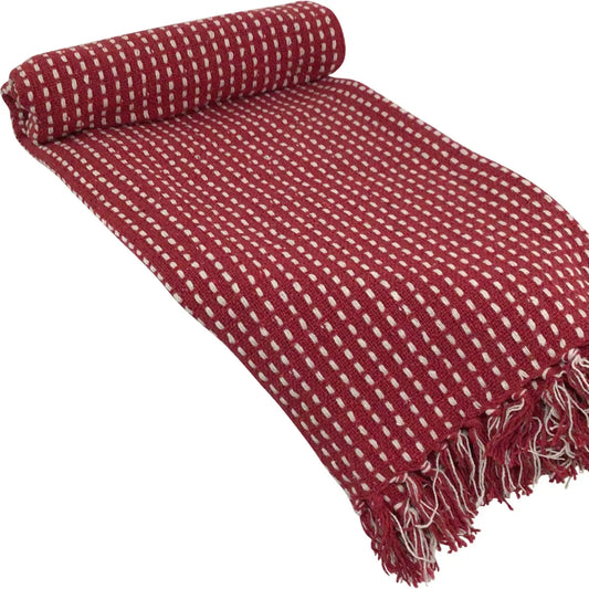 Raspberry Woven Throw