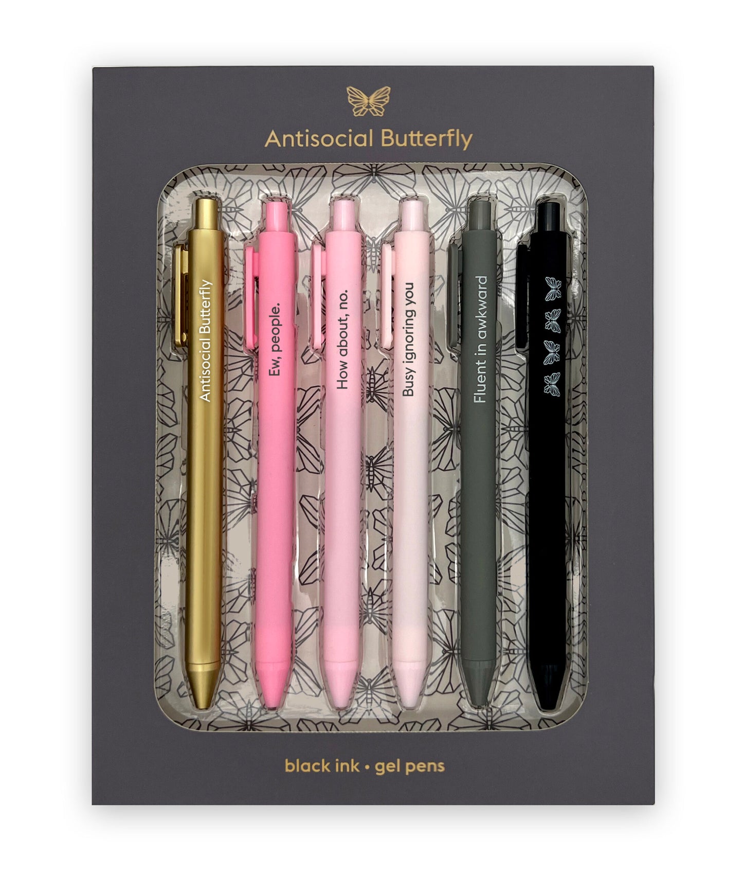 Antisocial Butterfly – Quotable Gel Pen Set