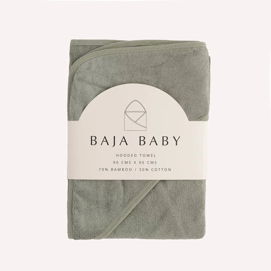 Bamboo Cotton Hooded Towel-Sage Green