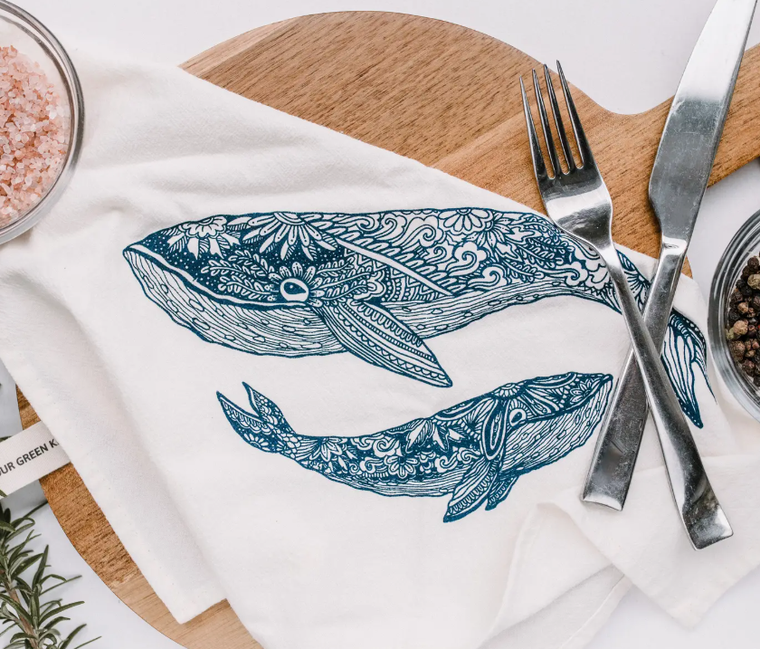 Whale Tea Towel