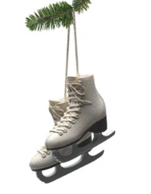 Ivory Figure Skates Ornament