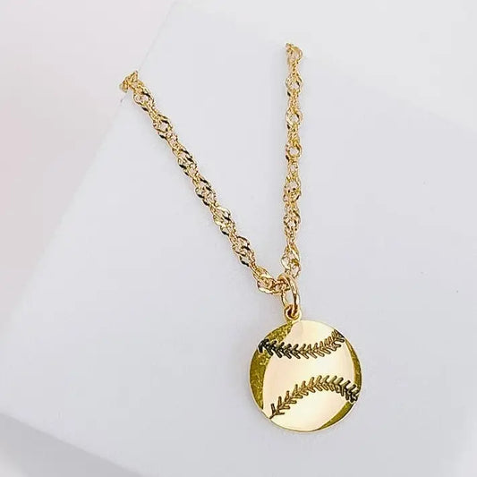 Softball Necklace Gold