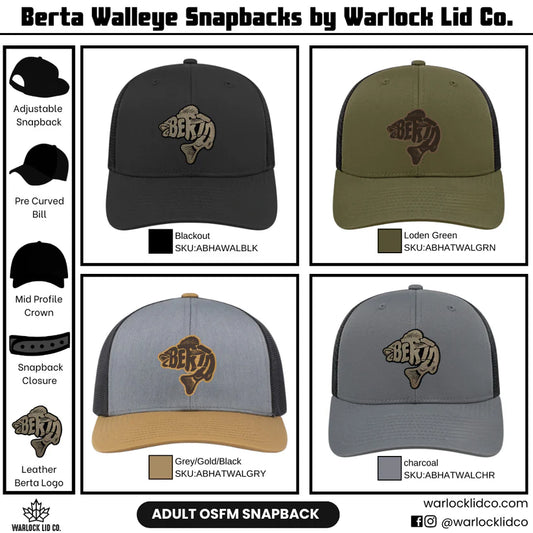 Berta Walleye Snapback Hats