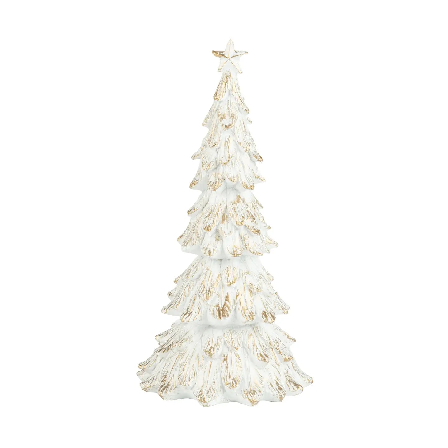 White & Gold Fir Tree 8"