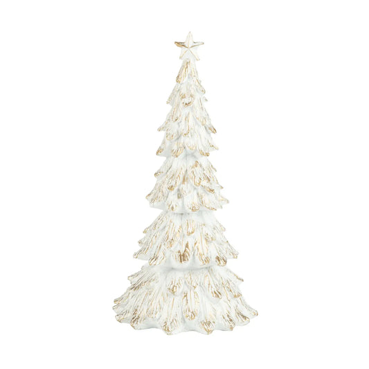 White & Gold Fir Tree 8"