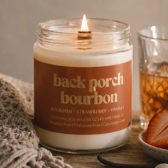 Back Porch Bourbon | 8oz Non Toxic Soy Candle