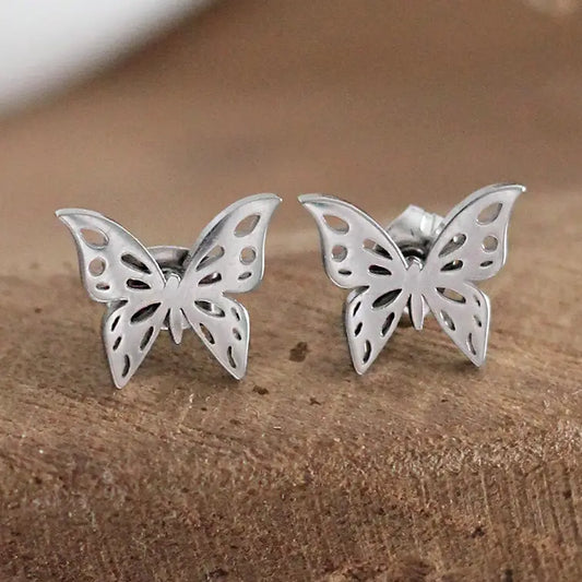 Mini Butterfly Earrings (Silver)