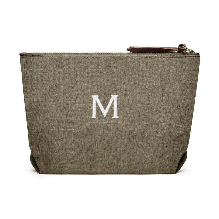 Women's Napa Linen Makeup Bag- Olive Green