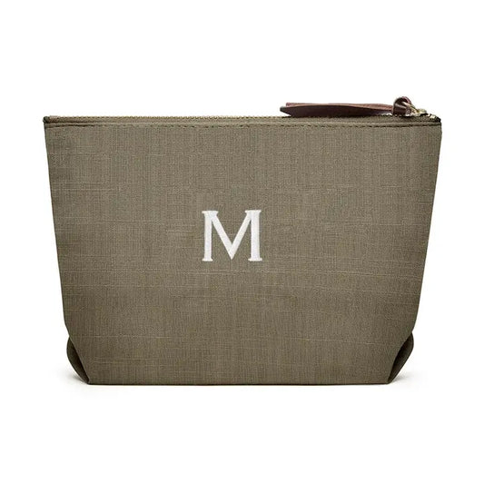 Women's Napa Linen Makeup Bag- Olive Green