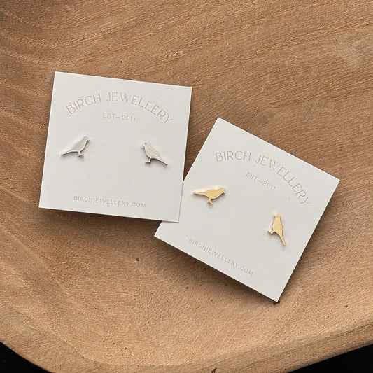 Silver Mini Bird Earrings