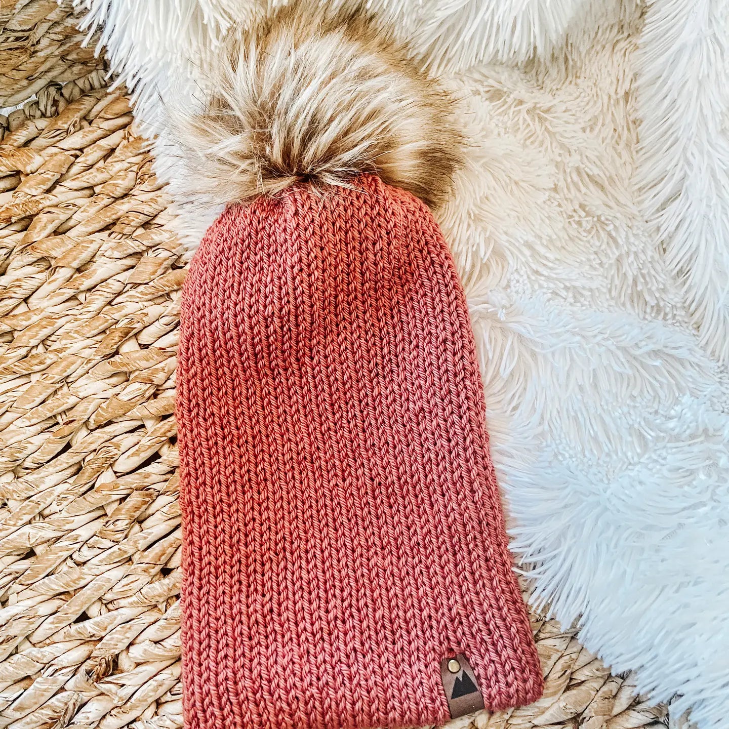 Knit Beanie Toque with Fur Pom Pom