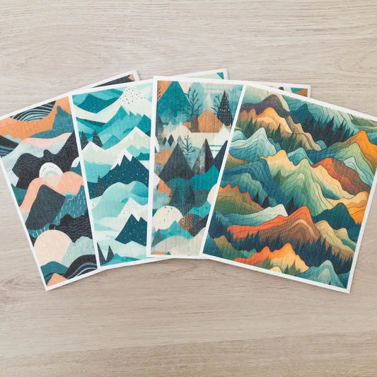 4 Pk Sponge Cloths - in the Mountains