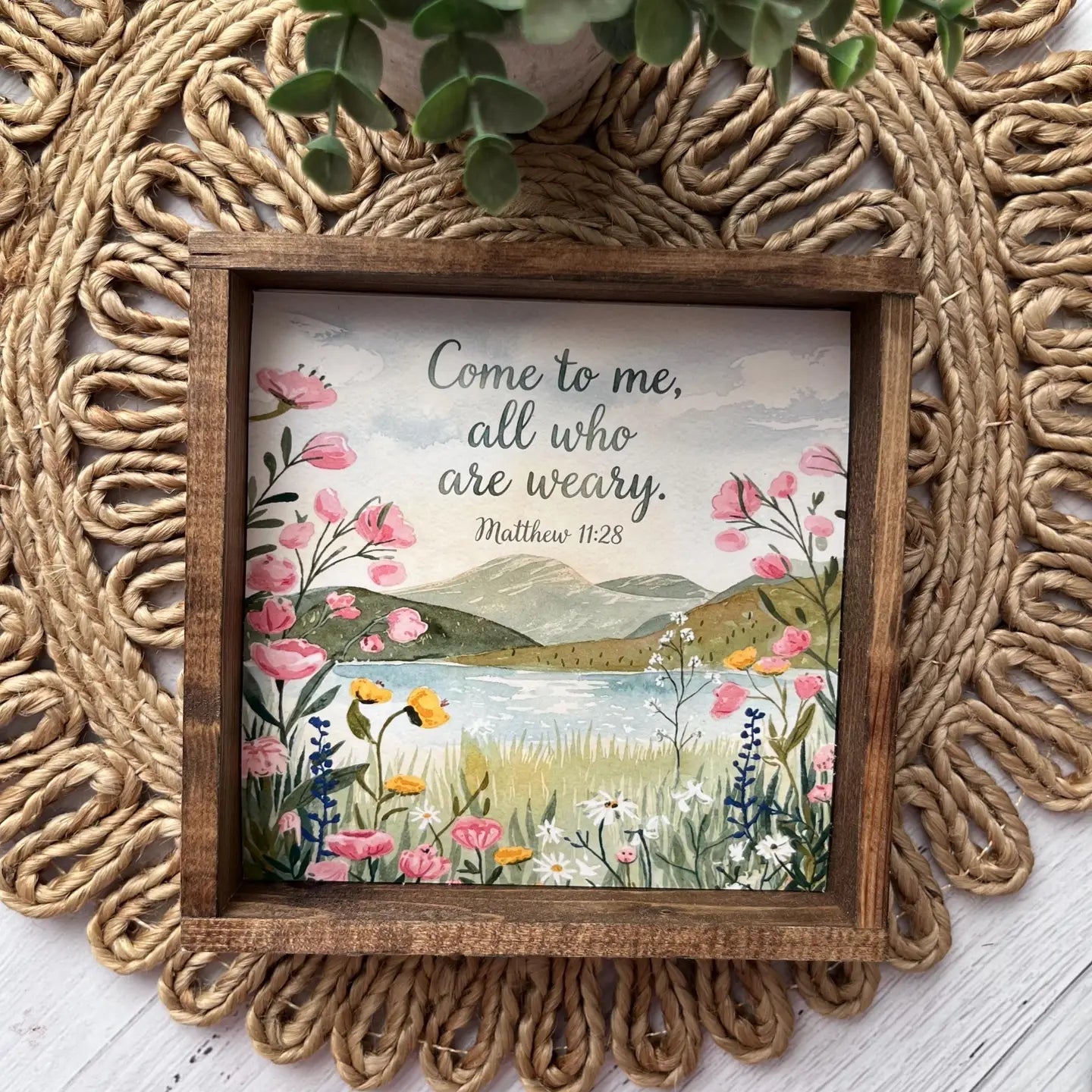 Christian Wood Sign | Come To Me All Who Are Weary