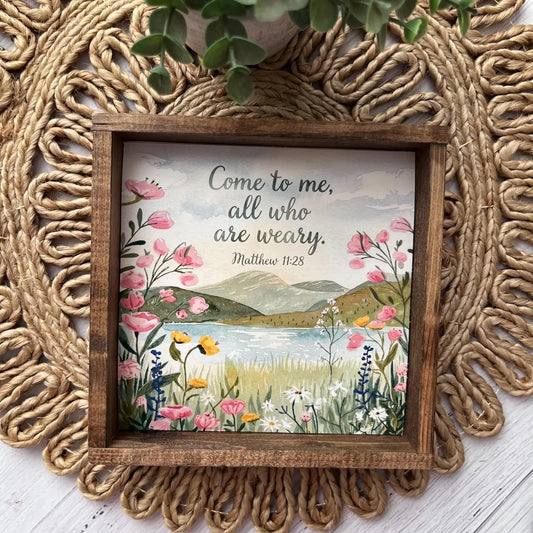 Christian Wood Sign | Come To Me All Who Are Weary