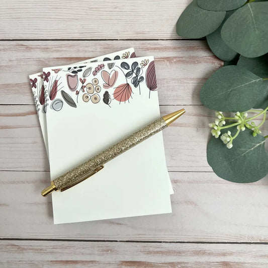 Notepad Florals on Dark Background