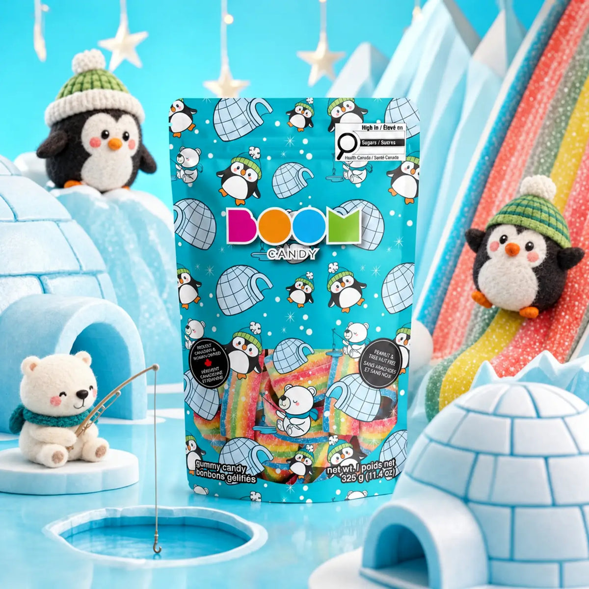 Penguins & Igloos | Sour Rainbow Belts