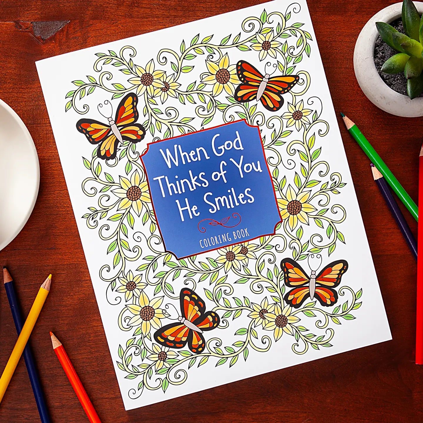 When God Thinks of You He Smiles (Coloring Book)