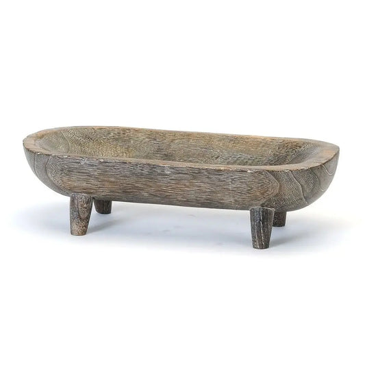 Carved Oval Bowl On Legs