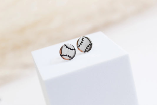 Softball Earrings Silver