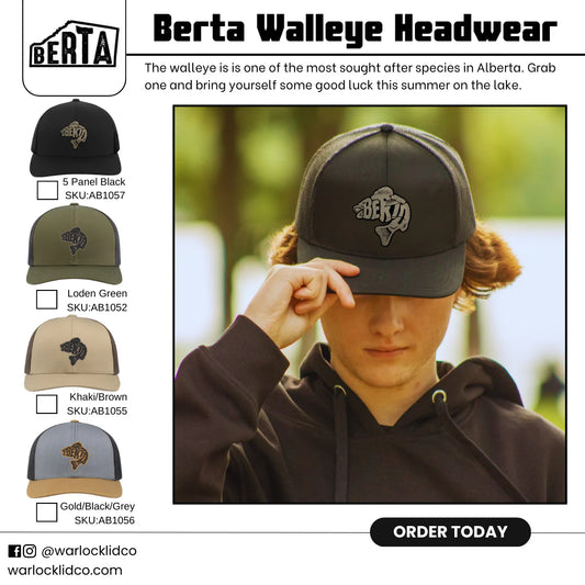Berta Walleye Snapback Hats | Adjustable Leather Patch Hat