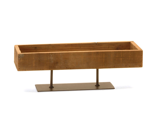 Wood Tray On Metal Stand