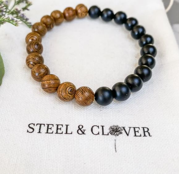 Bracelet, Donnelly Wood and Stone, Various Colours