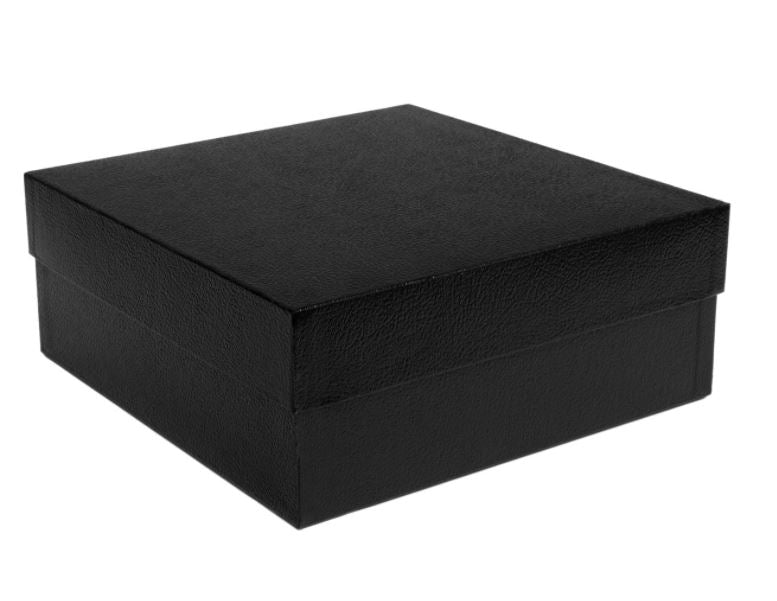 Square Gift Box, Embossed Black