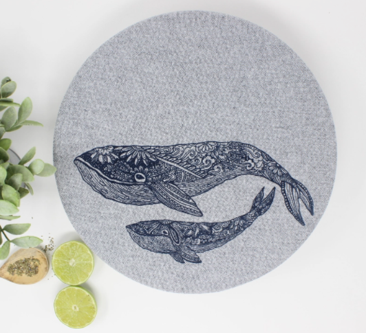 Reusable Bowl Cover, Whale set of 2
