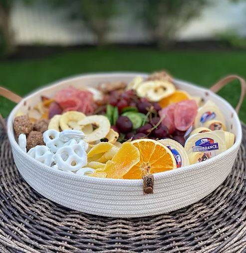 Rope Tray with Wooden Insert, Charcuterie
