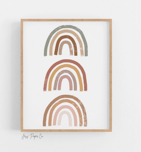 Art Print, Boho Rainbow