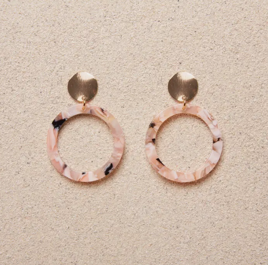 Delilah // Pink Circular Earrings